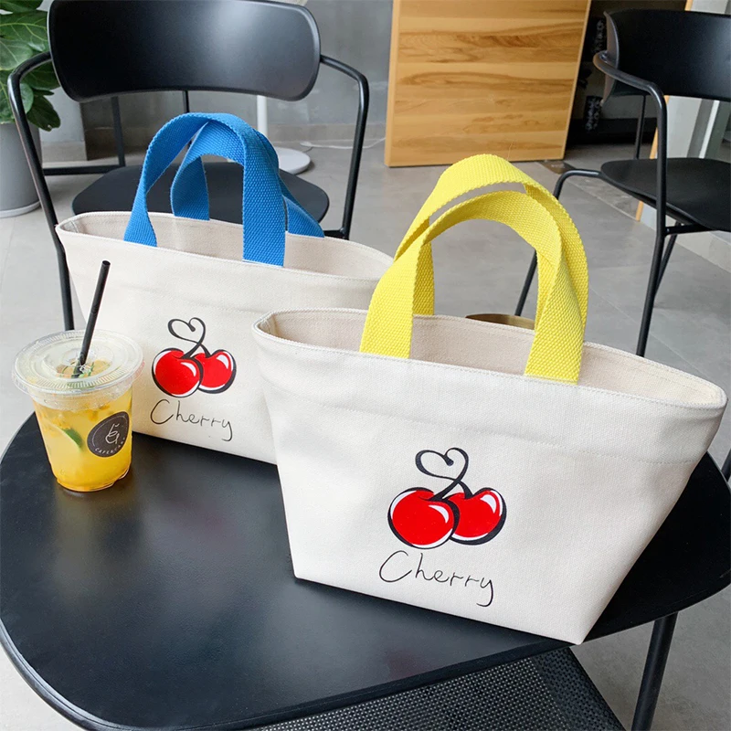 Женская сумка-тоут MABULA мягкая многоразовая сумка из парусины с синей ручкой