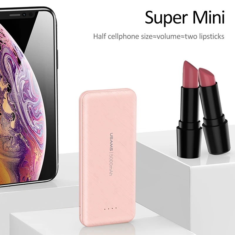 USAMS mi ni power Bank, 5000 мА/ч, портативное зарядное устройство, USB PoverBank, Внешнее зарядное устройство для iPhone, HUAWEI, Xiaomi mi, 9