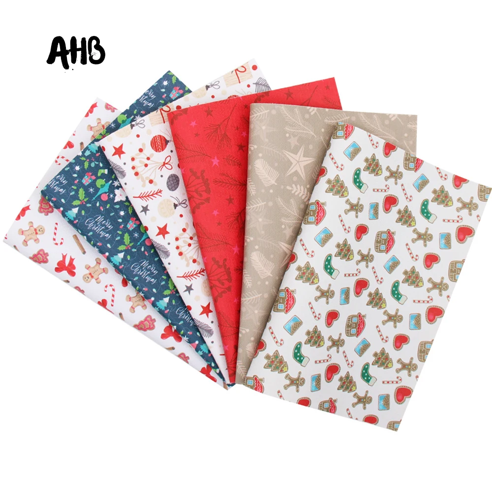 AHB 22*30 см рождественские листы из искусственной кожи с Санта-Клаусом сделай сам
