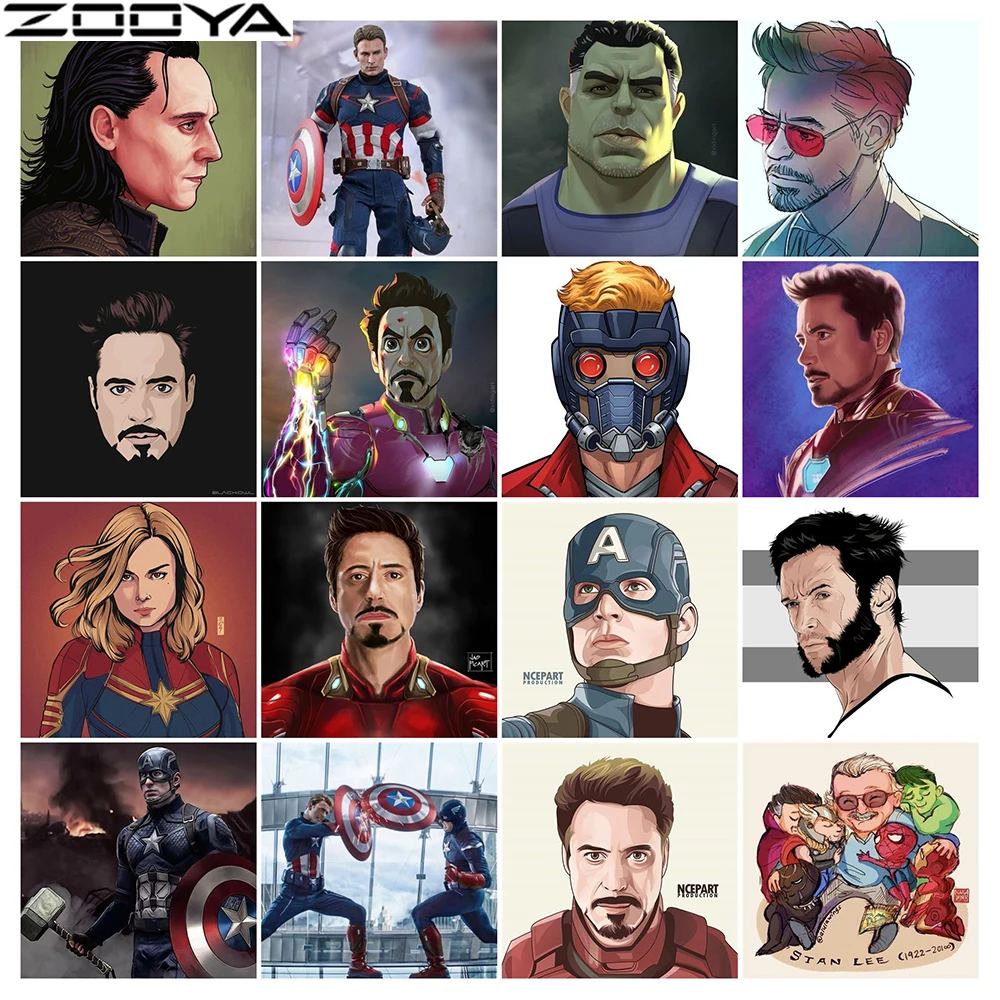 &quot5D алмазная картина Marvel Comics Стразы Алмазная вышивка Мстители мультфильм