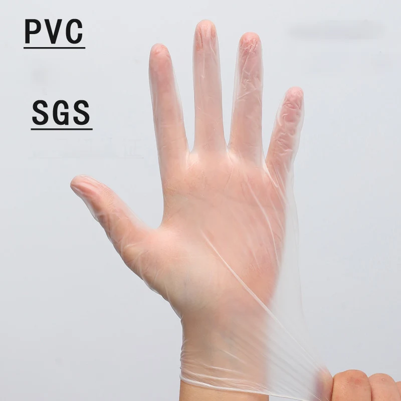 ПВХ Одноразовые инспекционные перчатки прозрачный пищевой сенсорный
