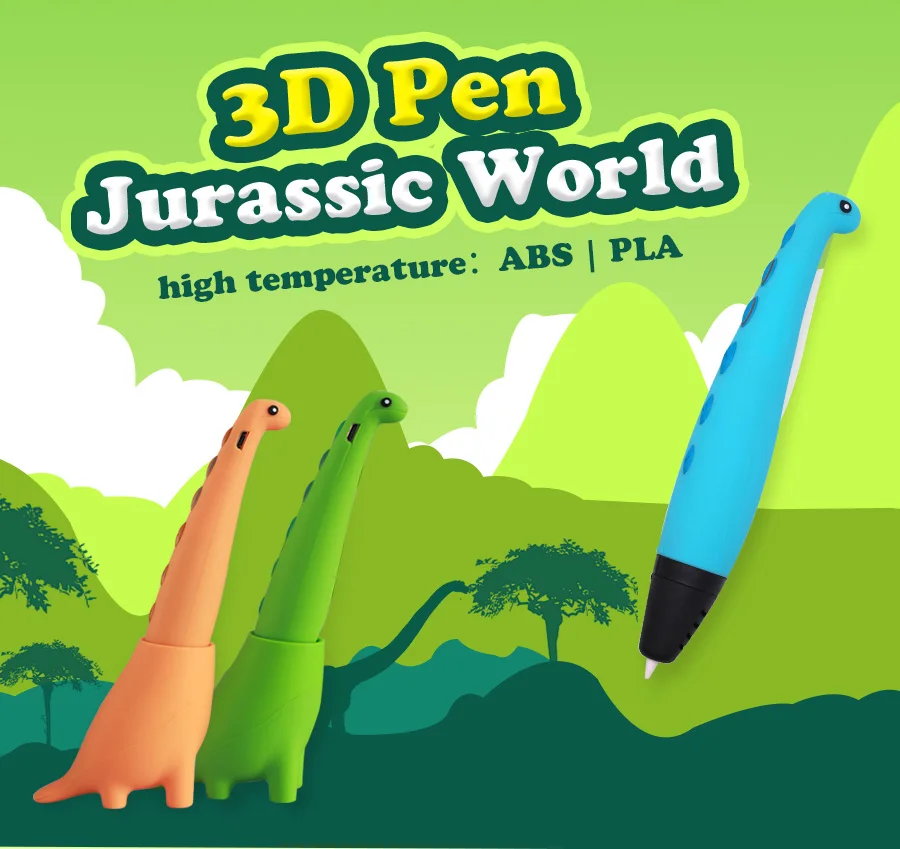 Милая 3d Ручка dinosa, 3d ручки с PLA нитью, 3d модель, креативная ручка для дудлера, детский подарок, 3d Рисунок, pen-3d, ручка для печати