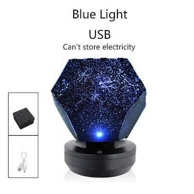 blue light Шестигранник Забавный Звездный светильник s DIY домашний планетарий музыкальная шкатулка Bluetooth проектор светильник светится в темноте лучший рождественский подарок - Цвет: blue light