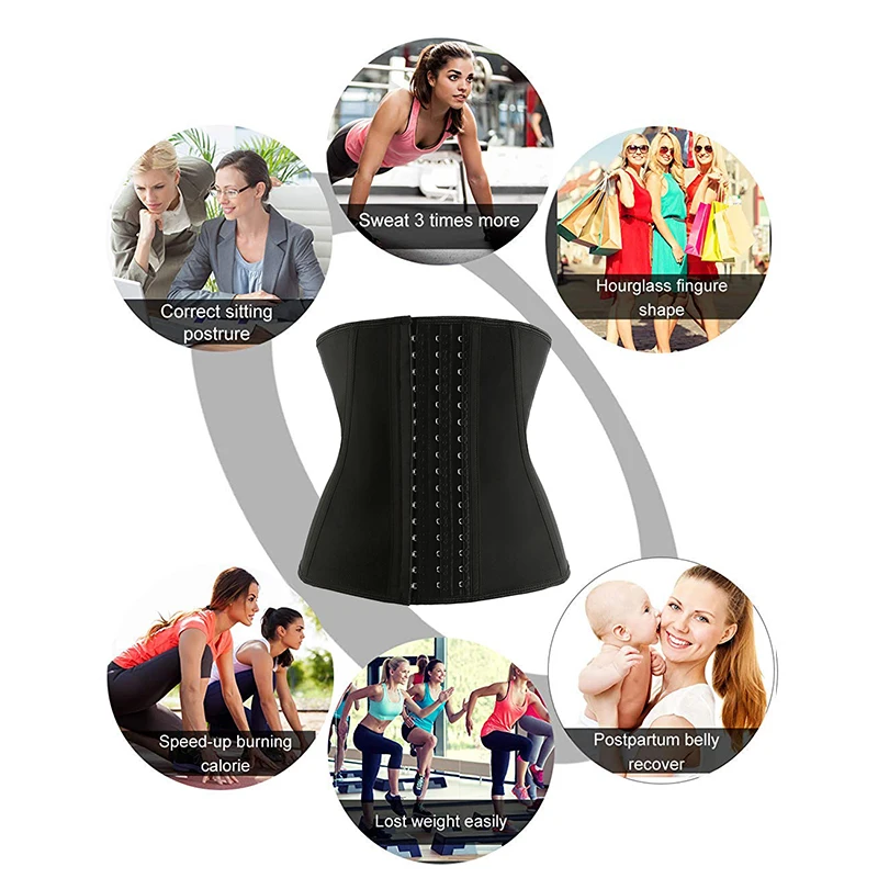 Burvogue Женский корсет и бюстье из латекса для похудения талии спортивный пояс