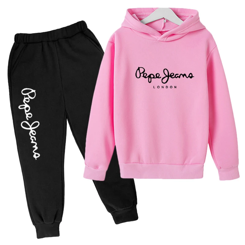 

Fashion New Children'S Hoodies Sweatshirts Girls Cotton Pullover Tops For Baby Boys Autumn Clothes 2-14 Years Two-Piece Suit