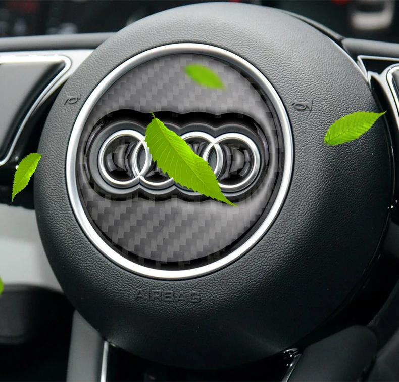 Для Audi A1 A3 A5 A4 A6 A7 A8 S3 S4 S5 S6 S7 Q3 Q5 Q7 TT углеродное волокно руль эмблема 3D автомобиля наклейки Средства для укладки волос