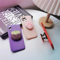 cute 3d cartoon fruit folding stand couples soft case for iphone 11 12 13 pro max 7 8 plus xr x xs se 2020 phone cover fundas