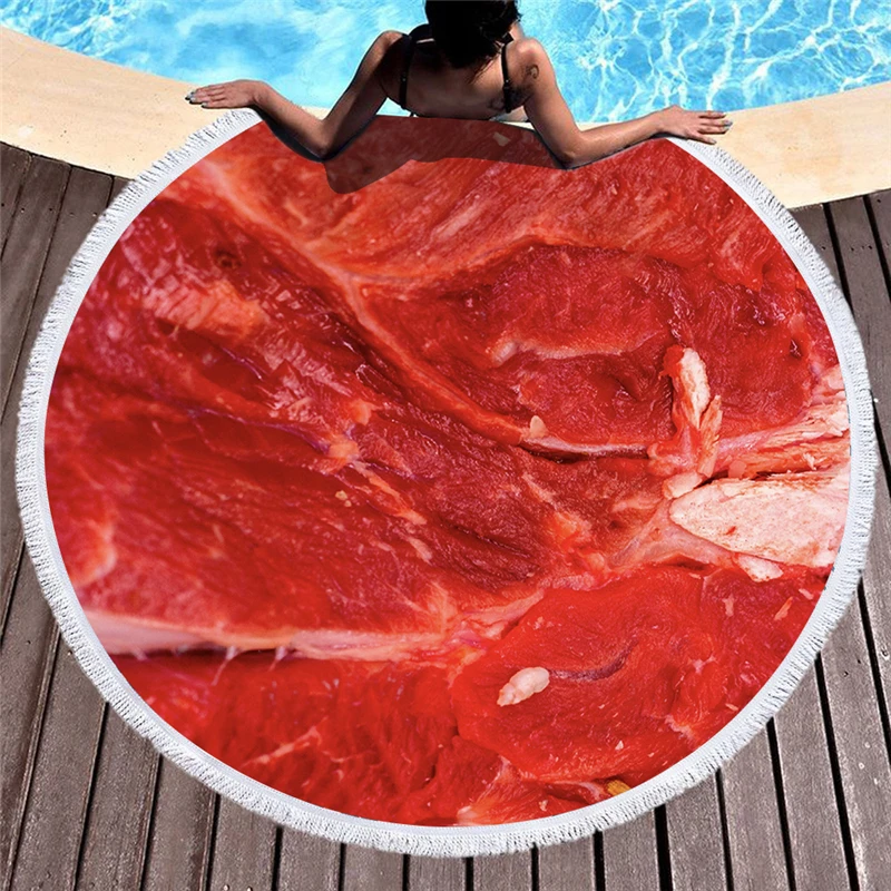 Круглое пляжное полотенце из микрофибры с принтом свиной свинки коврик для йоги