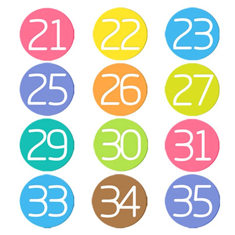 1-200 яркие цифры Наклейка на стену дверь Logo для детской комнаты DIY настенные