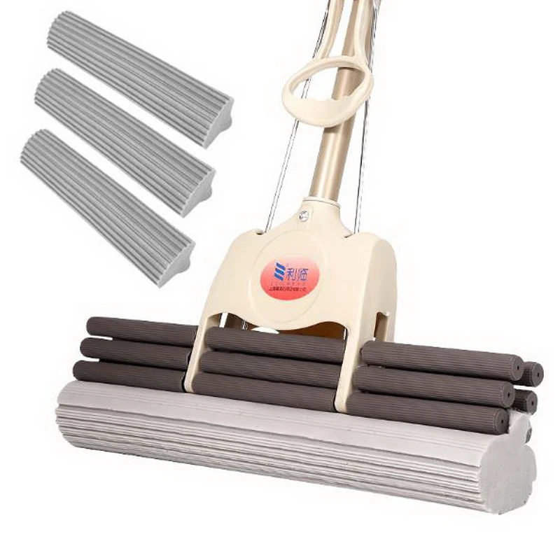 

140215/Squeeze household glue cotton mops/Buffer sponge handle/Stainless steel rods Household suction mop