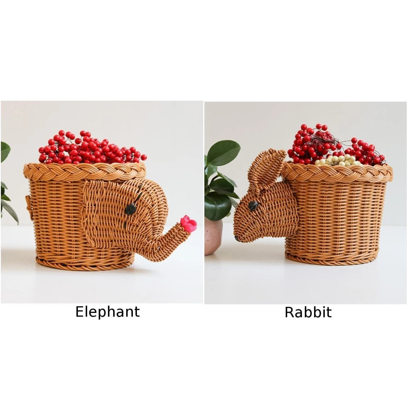 Rattan Woven Braided Rustic Primitive Style Country Home Decor Fruits Storage |