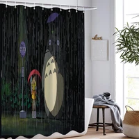 totoro shower curtains anime cartoon waterproof polyester fabric washable bathroom the filmmovie curtain for kids bath curtains