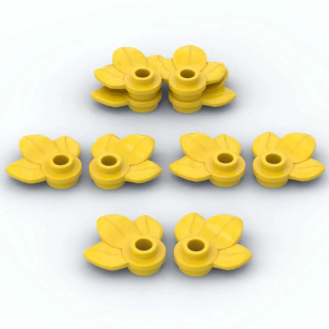 

225/450pcsFlower Bricks Plant Plate Round 1x1 with 3 Leaves 32607 Building block toy for children kids creative gifts