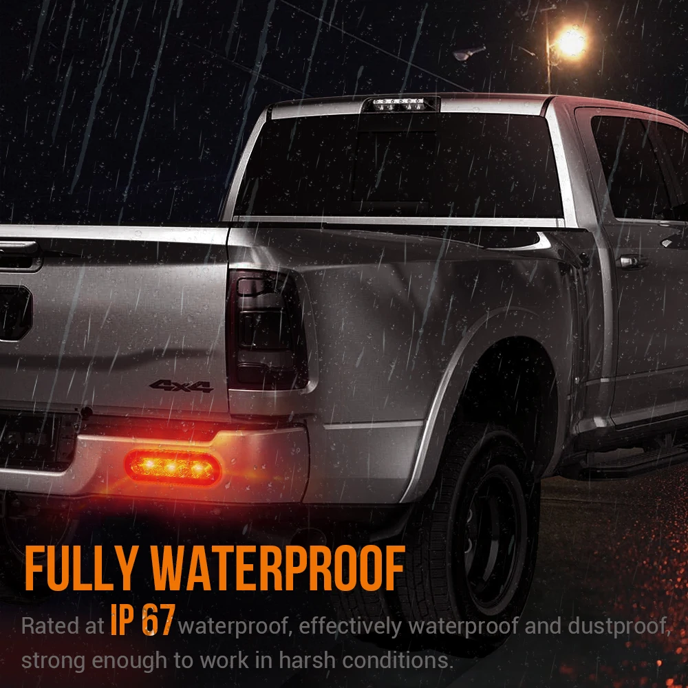 

2Pcs LED Rear Tail Light 7.3" Oval Trailer Tail Light Kit Car Truck Kit for RV Truck Trailer Boat Turn Brake Lights