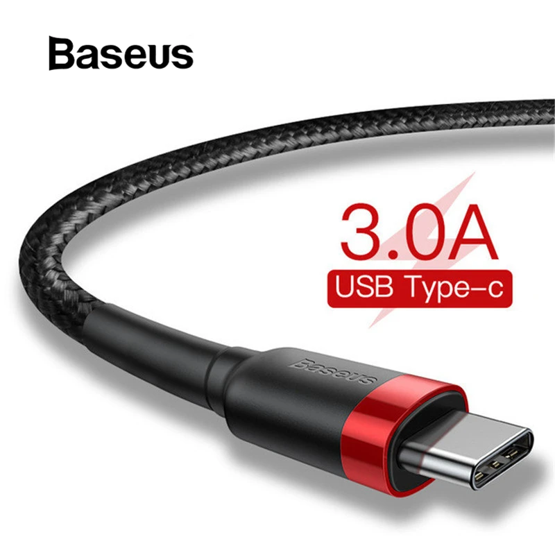 Baseus usb type-C кабель для samsung S10 S9 Quick Charge 3,0 кабель USB C Быстрая зарядка для huawei P30 Xiaomi USB-C провод зарядного устройства