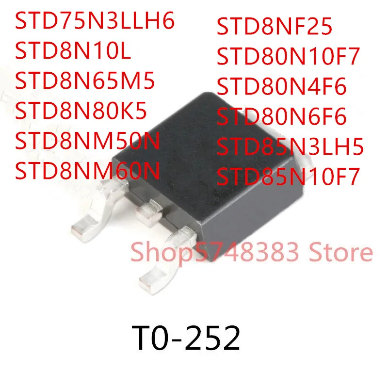 10PCS STD75N3LLH6 STD8N10L STD8N65M5 STD8N80K5 STD8NM50N STD8NM60N STD8NF25 STD80N10F7 STD80N4F6 STD80N6F6 STD85N3LH5 STD85N10F7