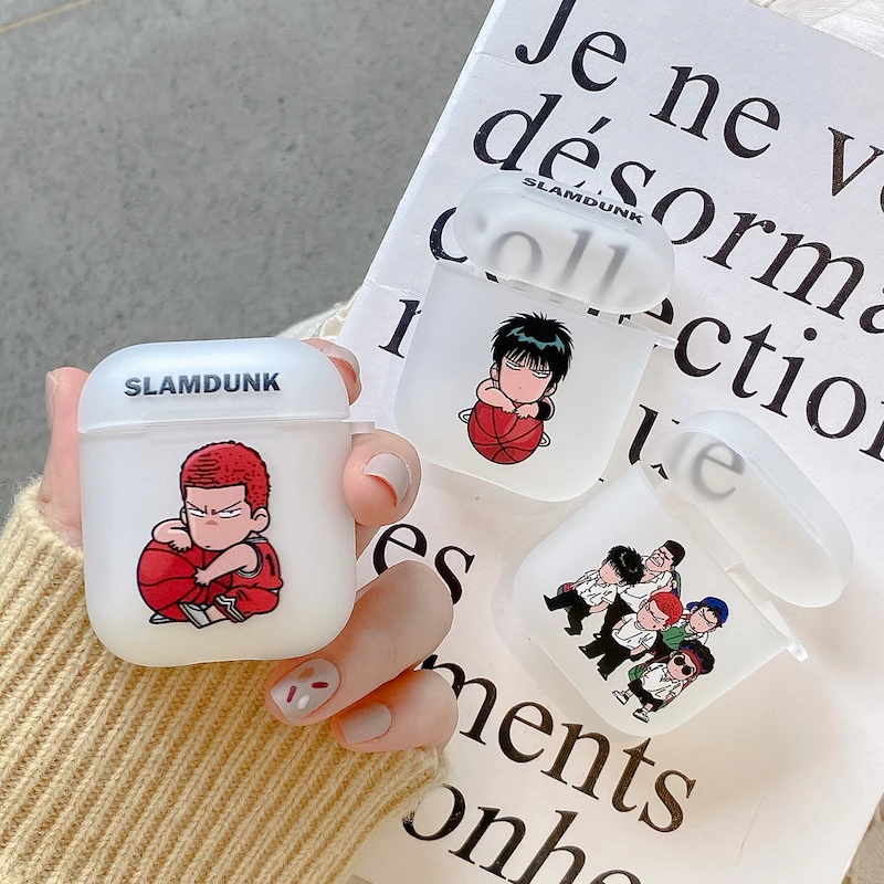 Чехол для наушников аниме Баскетбол Slam Dunk airpods 1 2 футляр зарядки мягкий матовый