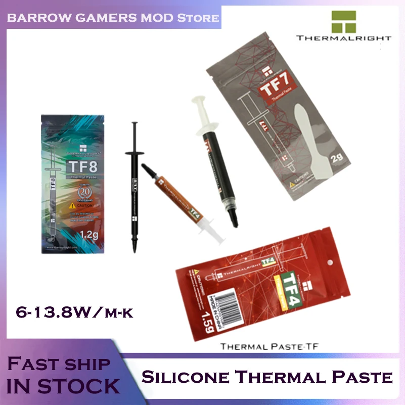 

Термоправая Термопаста-серия TF3 TF4 TF6 TF7 TF8, силиконовая смазка 6-13,8 Вт/м-k непроводящая для ноутбуков/компьютеров ЦП/ГП