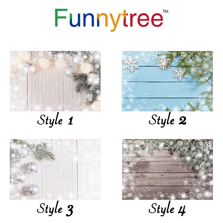 Фон для фотосъемки Funnytree Рождественская деревянная стена пол маленький размер