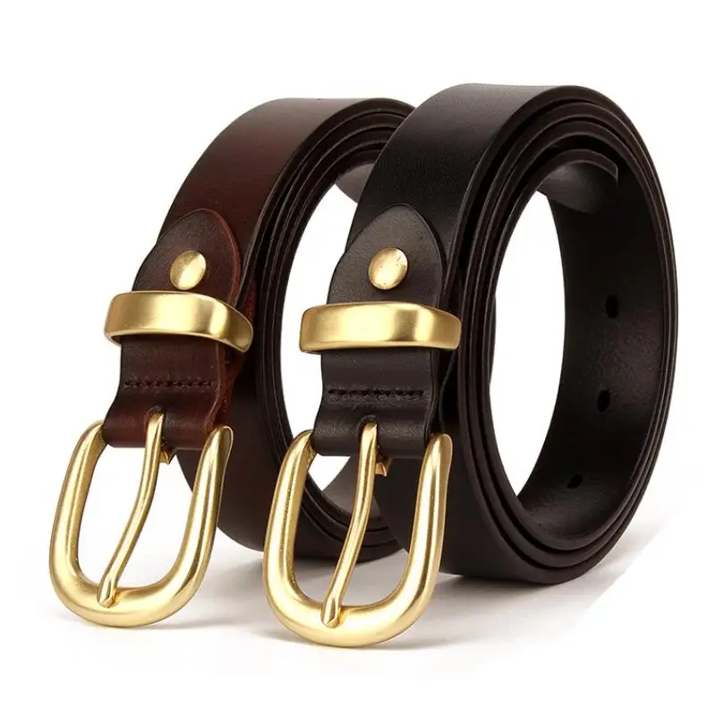 

Ladies Leather Belt Leisure Alloy Pin Buckle Fashion Personality Brand Waistband 2.8cm Cow Skin Fine Style Women Jeans Belts