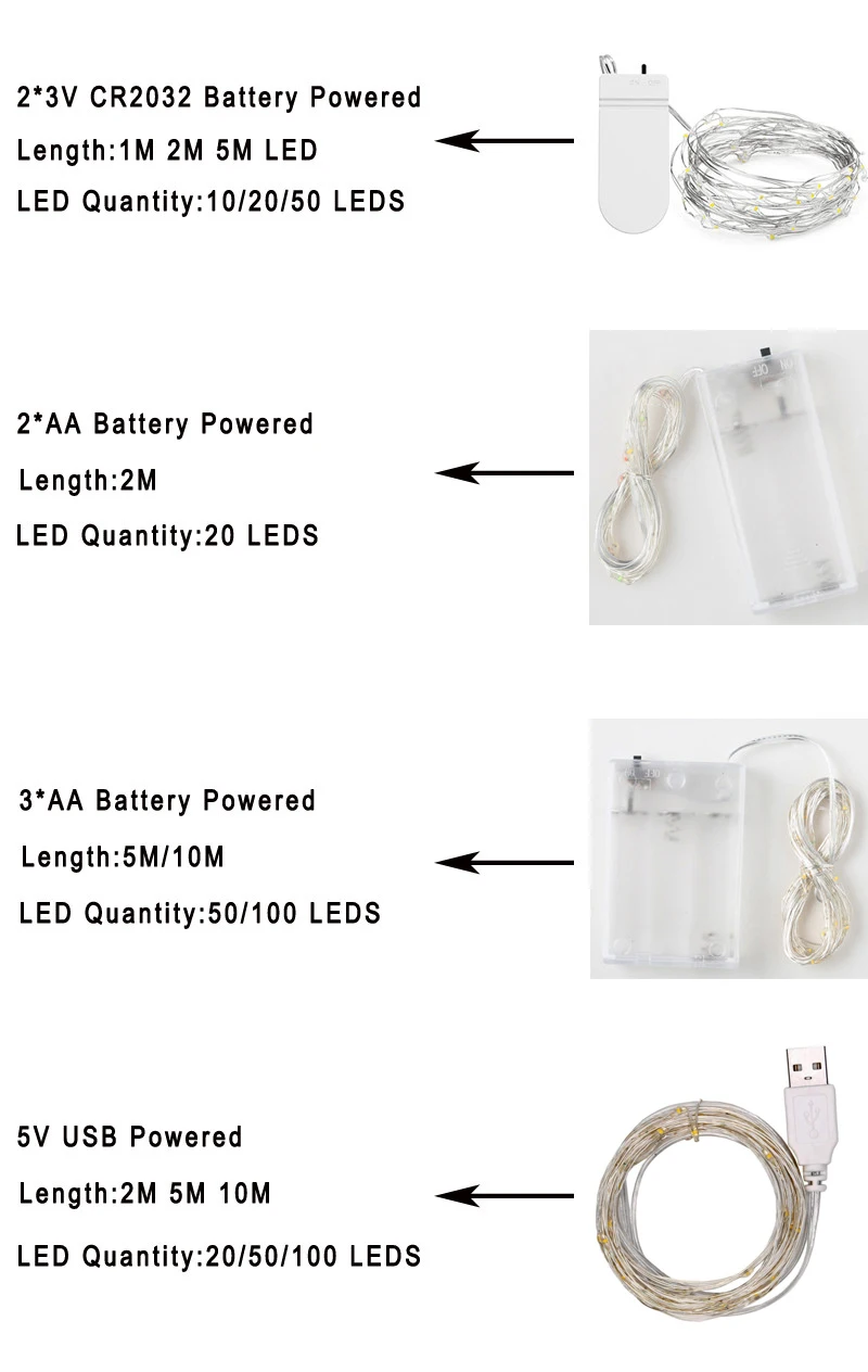 1 м 2 5 Батарея работает гирлянда огни Фея домашняя Рождественская Свадебная