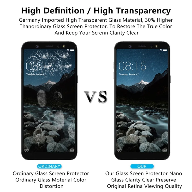 UPaitou полное покрытие закаленное стекло для Samsung Galaxy A6 Plus Защитная пленка экрана
