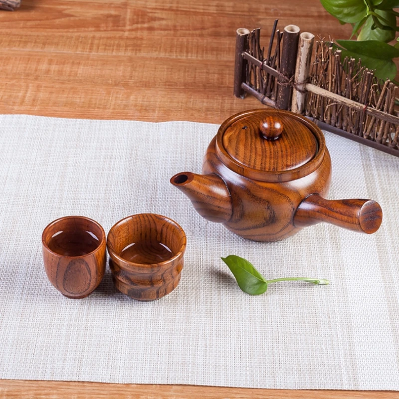 

Chinese Style Nature Wooden Teapot Portable Coffee Tea Maker Pot Kettle Dropshipping
