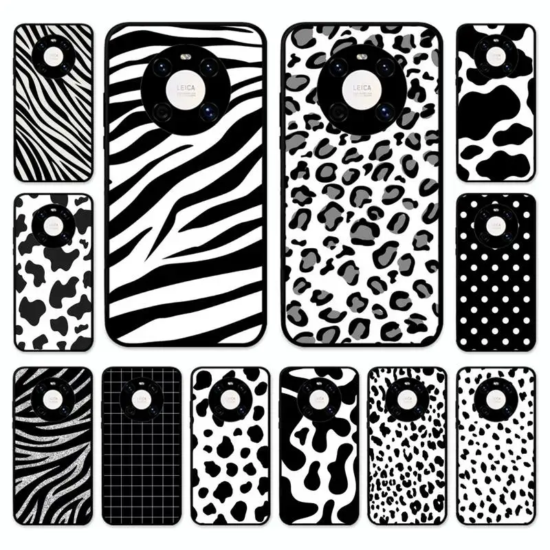 

Black and white Dalmatian Cow zebra texture Phone Case For Huawei Nova 7 Se 5 3i 3e 3 2 5i Mate 10 20 Lite 30 40 Pro 20x 9 Cover