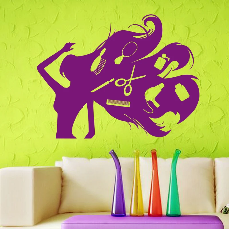 

Hair Salon Wall Decal Sticker Barber Shop Scissor Vinyl Window Decals Decor Mural Hairdresser Glass Beauty Salon Sticker