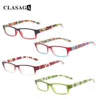 clasaga 4 pack reading glasses spring hinge mens womens hd diopter eyeglasses reader fashion print flower decorative eyewear