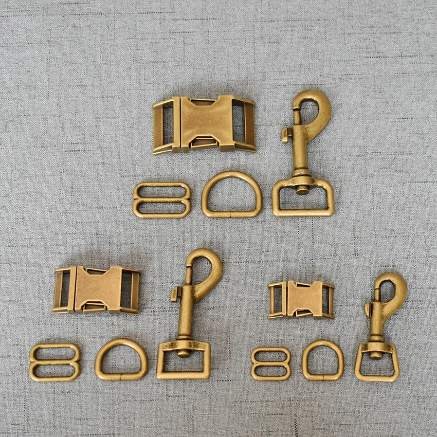 

20 Sets 15mm 20mm 25mm Metal Belt Buckle Strap Slider D Ring Snap Clip Hook For Pet Dog Collar Leads Lobster Clasp Accessories