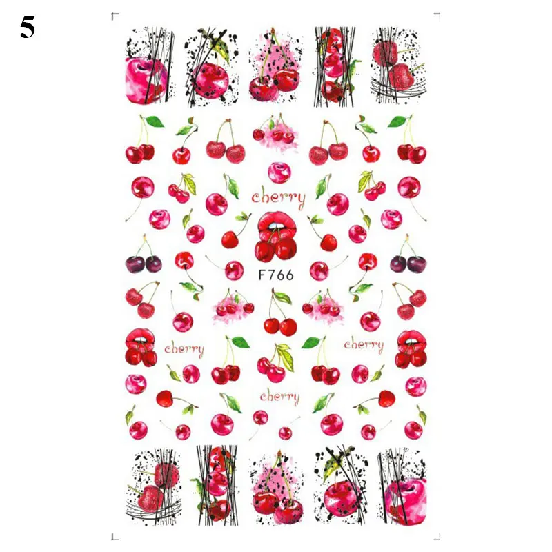 

Fashion Fruit Nail Sticker Red Lips Strawberry Cherry Avocado Color Woman Girl Cute Nail Art New Diy Manicure Design Decoration