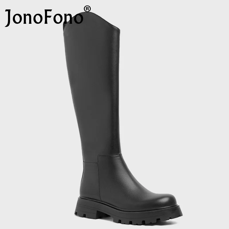 

Женские сапоги из натуральной кожи на толстом каблуке, размеры 34-39