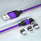 Магнитный USB-кабель для телефона, 1 м, 2 м, нейлоновый Плетеный зарядный кабель type c micro USB, кабель светодиодный светодиодным индикатором, аксессуары для телефонов