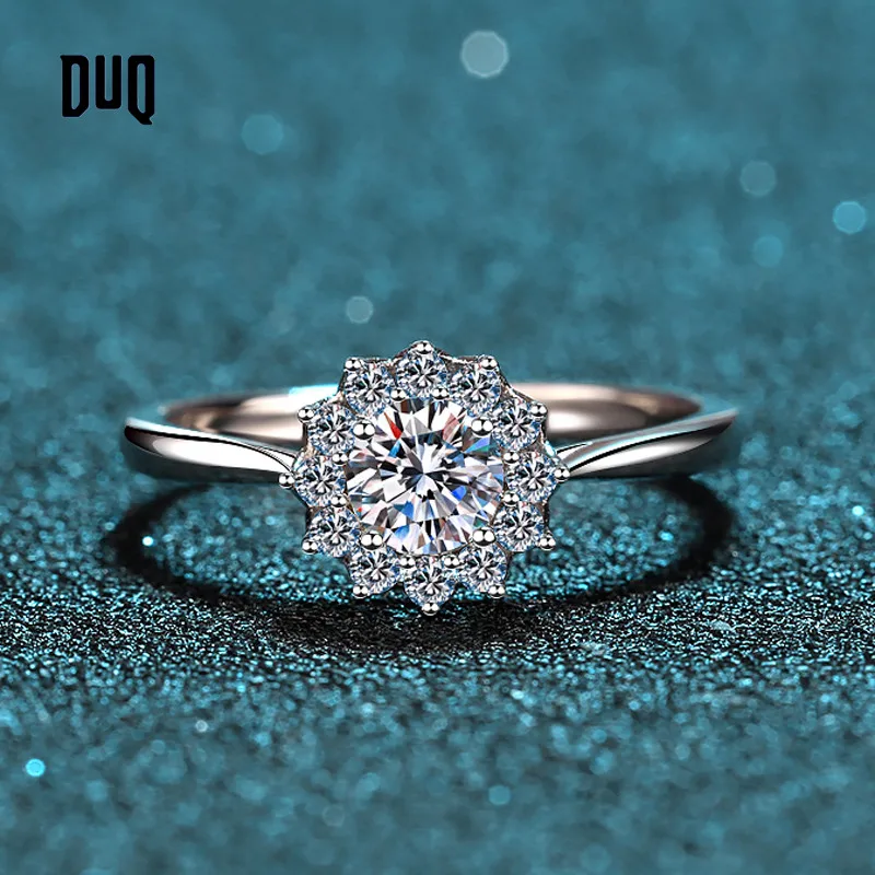 Категории 925 Серебряное обручальное кольцо 0.5ct Муассанит бриллиантами