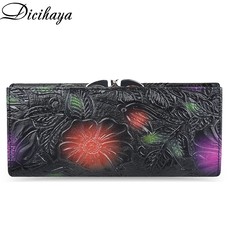 DICIHAYA 2021 Genuine Leather Women Wallets Luxury Brand Design High Quality Fashion Female Purse Card Holder Long Clutch Bag | Багаж и