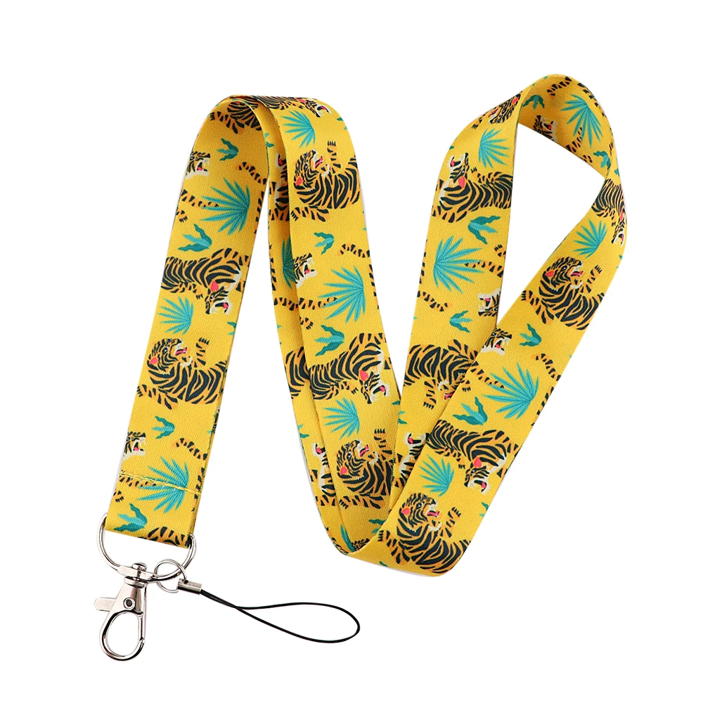 

YL724 Anime Tiger Cute Neck Straps lanyard Car Keychain ID Card Pass Gym Mobile Phone Key Ring Badge Holder Accessories