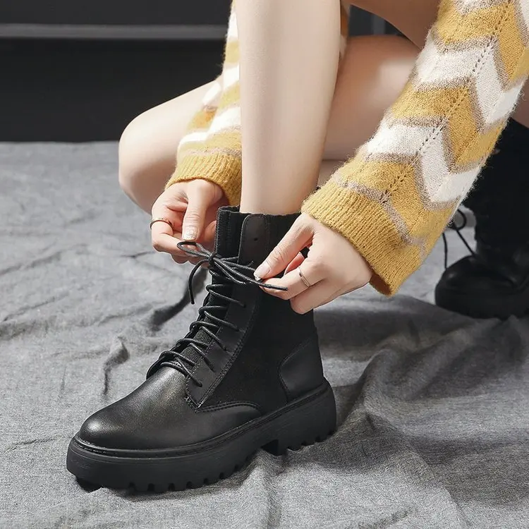 2019 г. новые зимние мотоботы с пряжкой женские ботинки в британском стиле