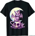Pastel Goth Wiccan Cat Cute жуткая кошачья и череп футболка