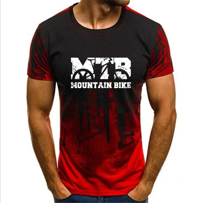 

Новинка, градиентная футболка для горного велосипеда, Винтажная футболка для горного велосипеда из 100% хлопка, мужские футболки с коротким р...