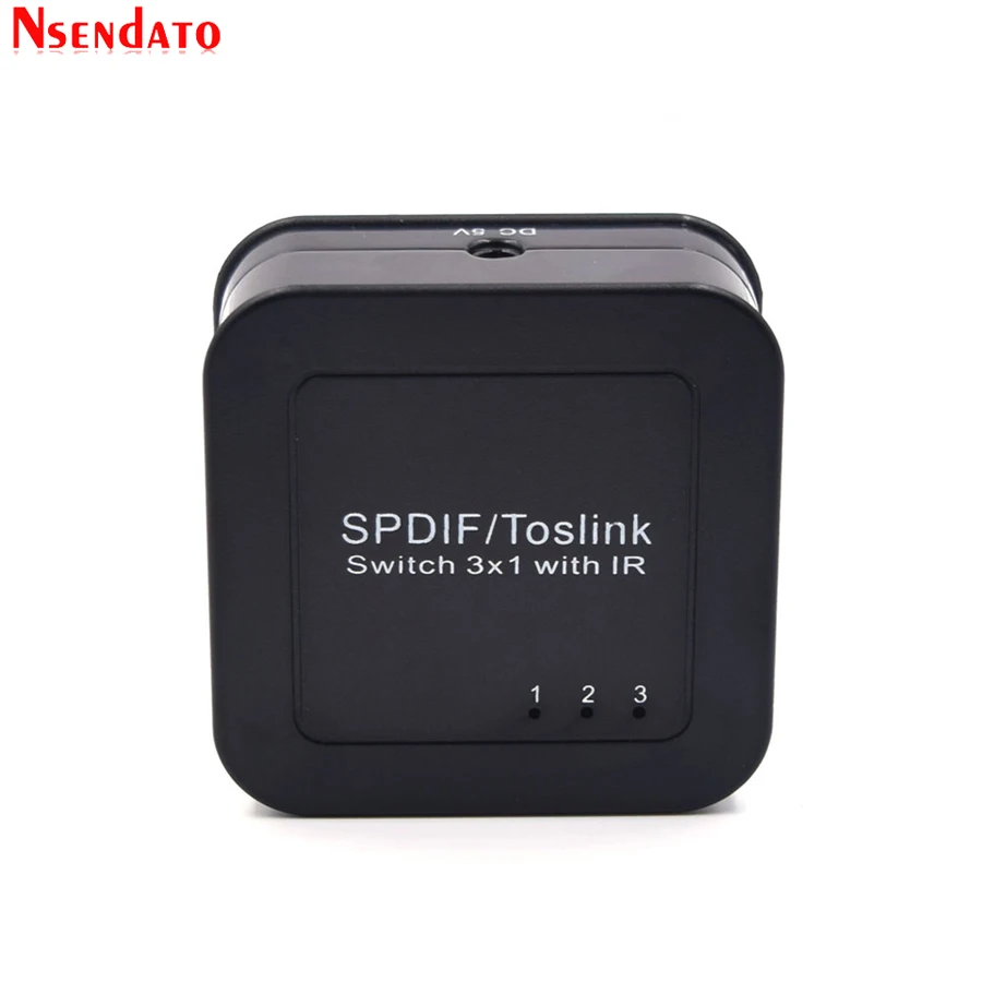 Цифровой оптический аудио коммутатор Spdif Toslink 3x1 адаптер с ИК-пультом