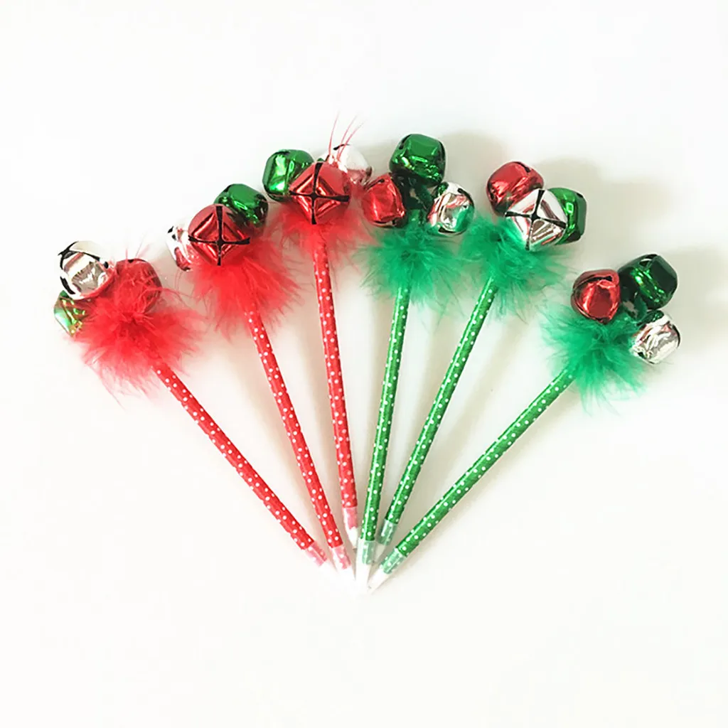 Рождественская двухцветная шариковая ручка с большим колокольчиком новые