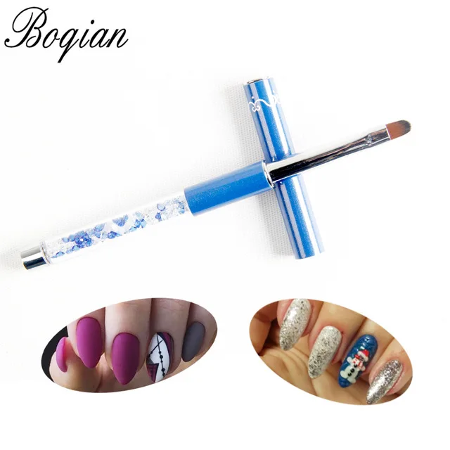 blue size 8 BQAN УФ-Гелевая кисть, кисть для рисования, акриловая кисть для рисования ногтей, градиентные Стразы, ручка для маникюра, инструмент для дизайна ногтей - Цвет: blue size 8