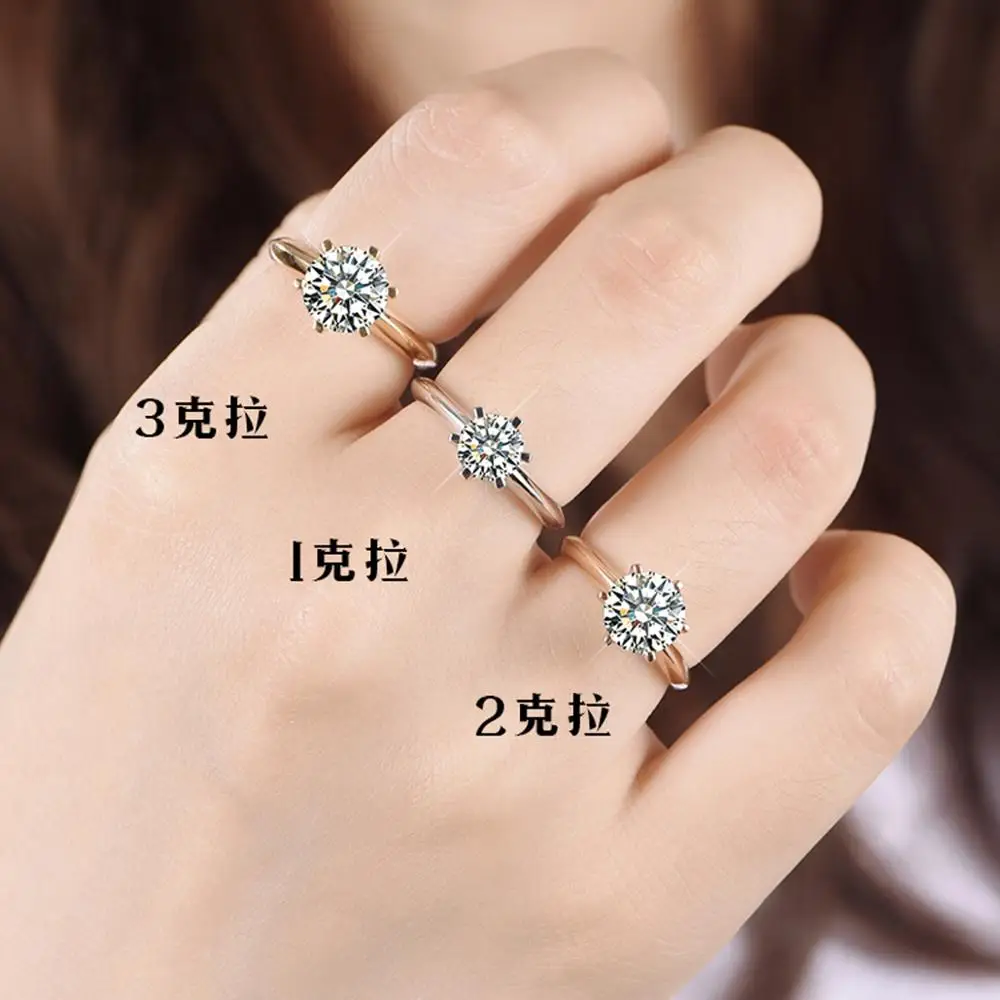 14K белое золото 4 карат Moissanite бриллиантовое кольцо женское круглое классическое