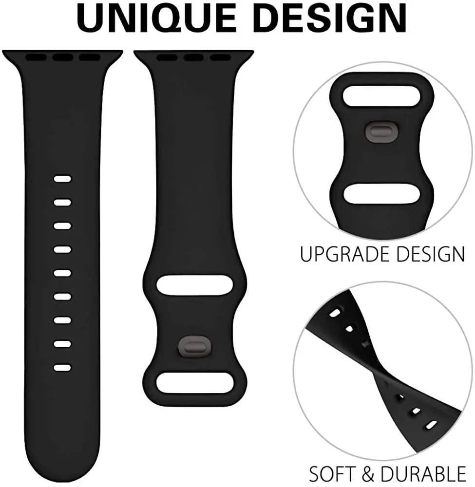 Silicone Strap For Apple Watch Band 44mm 40mm 38mm 42mm Smartwatch Rubber Sports Wristband Watchband Bracelet iwatch 5 3 4 6 se