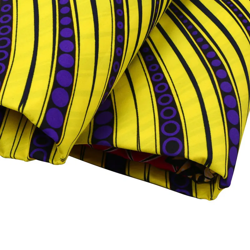 

Guaranteed Veritable Wax Printed Fabric 6 Yards\lot African Yellow Print Ankara Real Wax Fabric