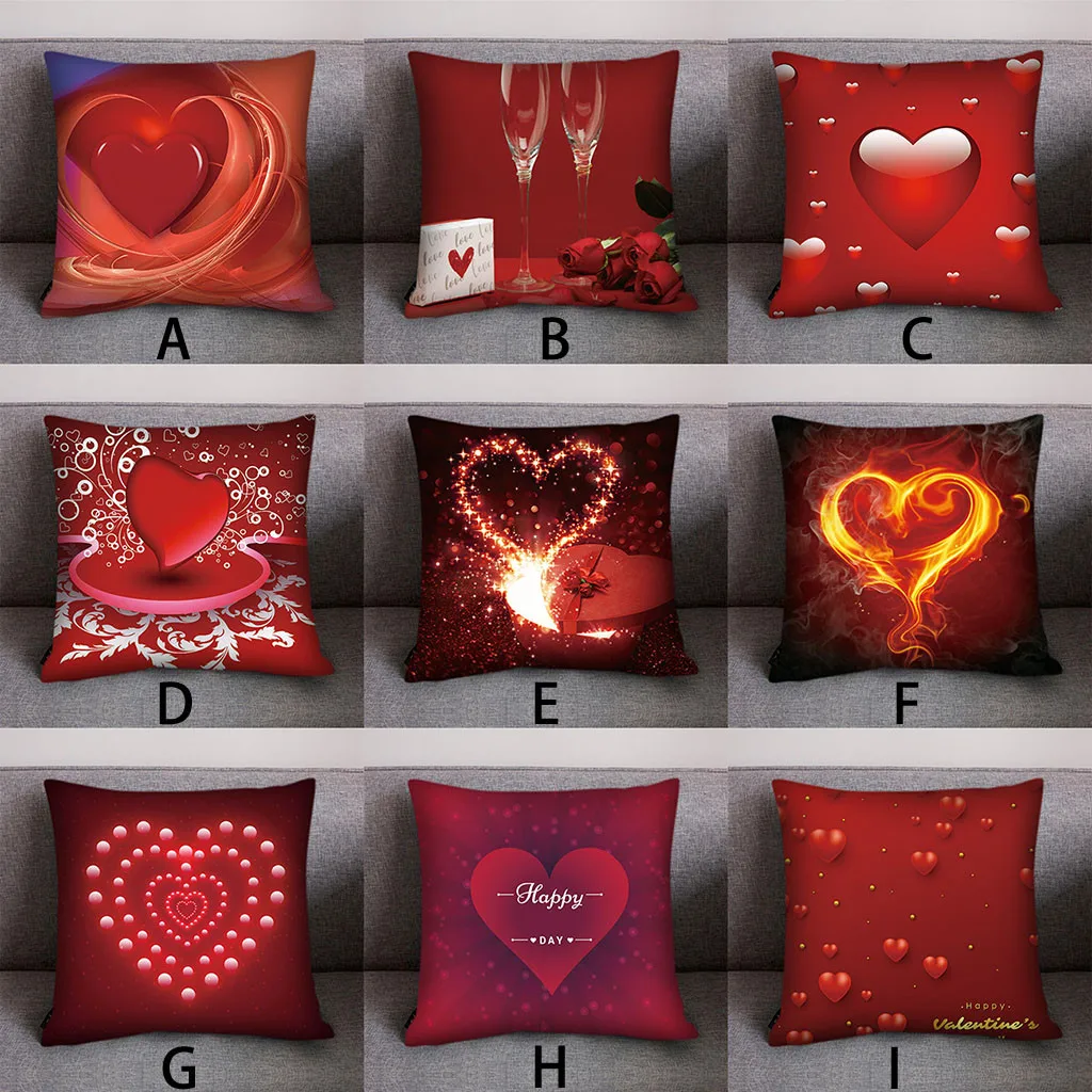 

Ouneed Sofa cushion cover Flame love heart print Polyester Decorative Pillowcase animeative cojines almofadas drop ship 2021 New