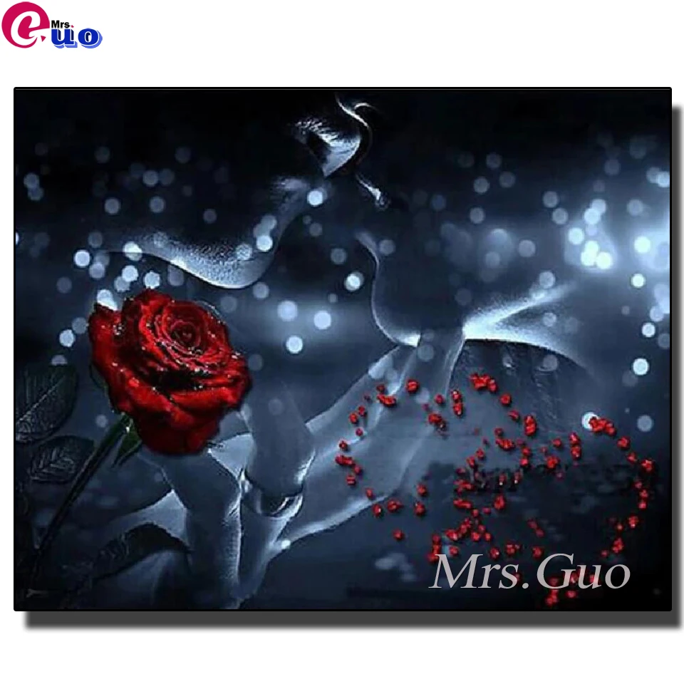 

Алмазная живопись, картина «Love Kiss Rose», вышивка крестиком 5D, «сделай сам», полноразмерная круглая вышивка стразы, мозаика ручной работы, дома...