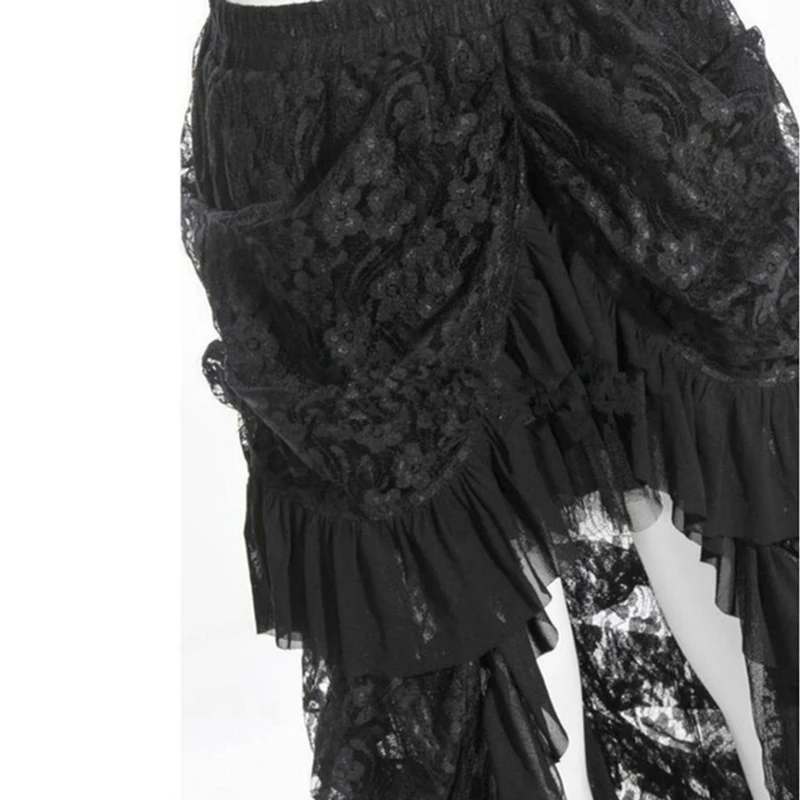 Размера плюс S ~ 5XL Для женщин сексуальная Готическая банкет птицы хвост кружевные