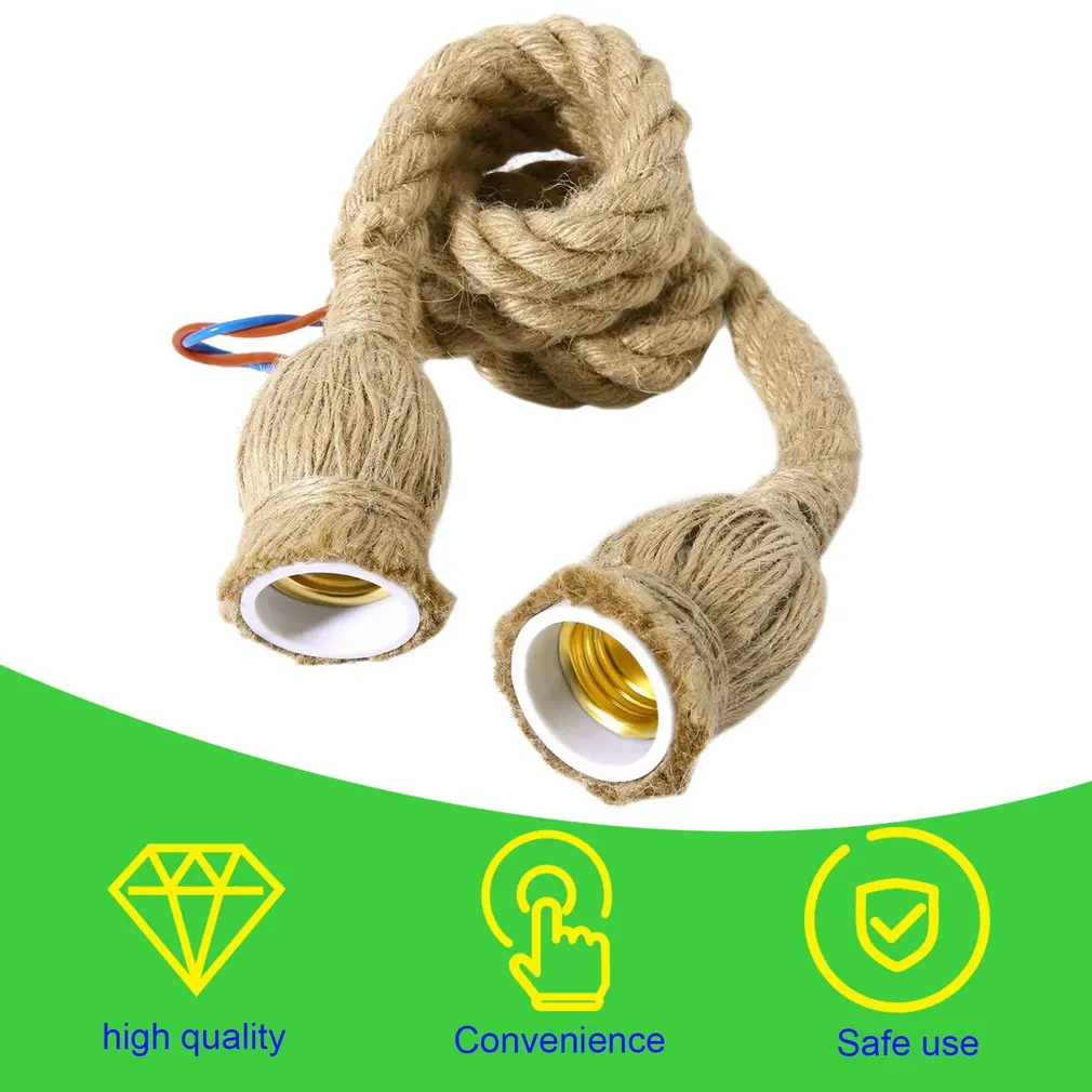 Винтажный подвесной индустриальный декор двойная головка деревянная лампа E27